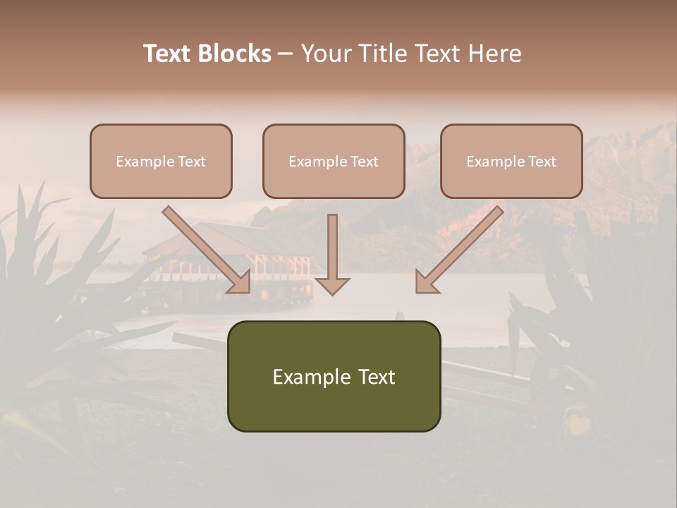 A Boat Is Docked On A Lake With Mountains In The Background PowerPoint Template