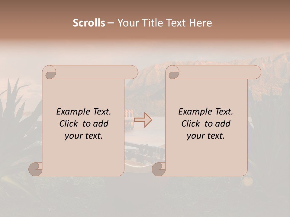 A Boat Is Docked On A Lake With Mountains In The Background PowerPoint Template
