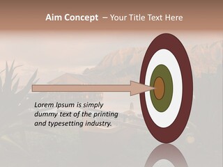 A Boat Is Docked On A Lake With Mountains In The Background PowerPoint Template