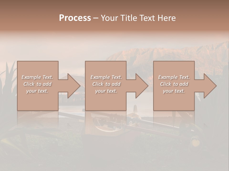 A Boat Is Docked On A Lake With Mountains In The Background PowerPoint Template