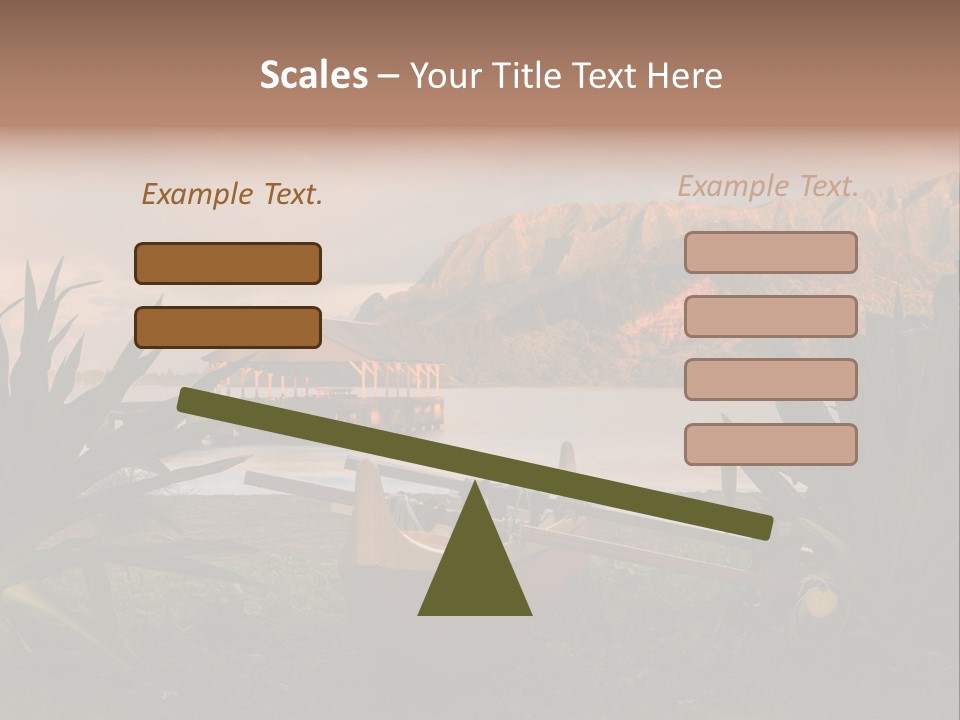 A Boat Is Docked On A Lake With Mountains In The Background PowerPoint Template