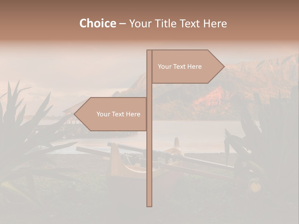 A Boat Is Docked On A Lake With Mountains In The Background PowerPoint Template