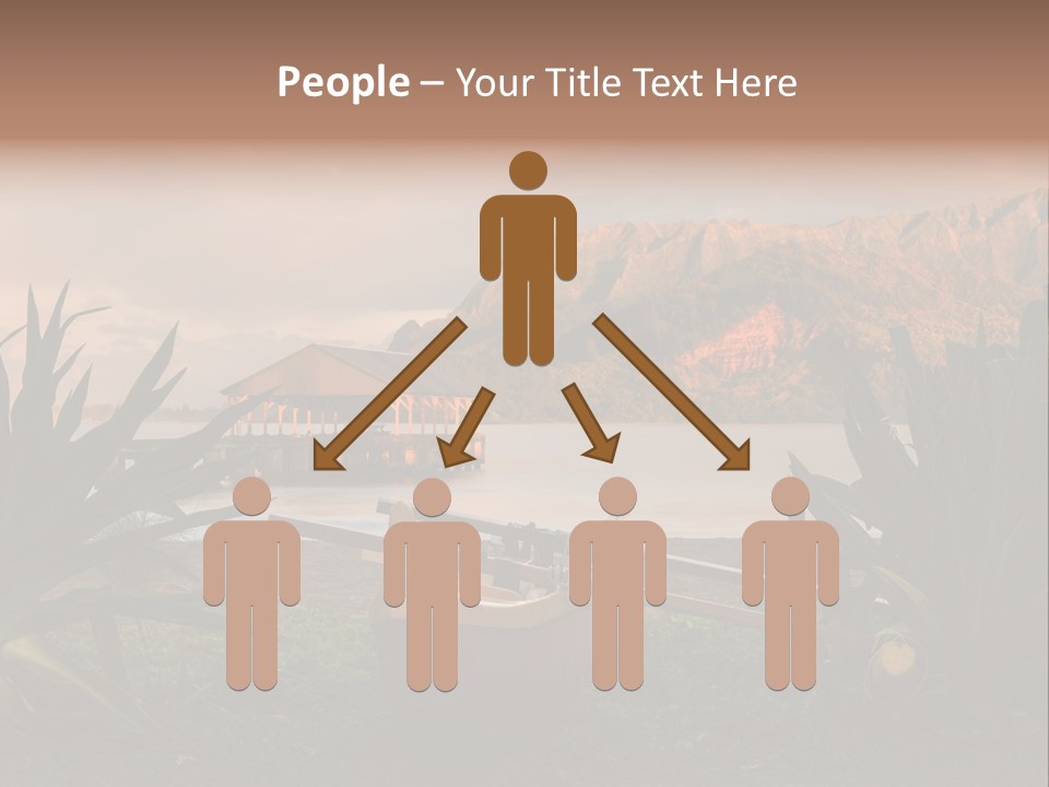 A Boat Is Docked On A Lake With Mountains In The Background PowerPoint Template