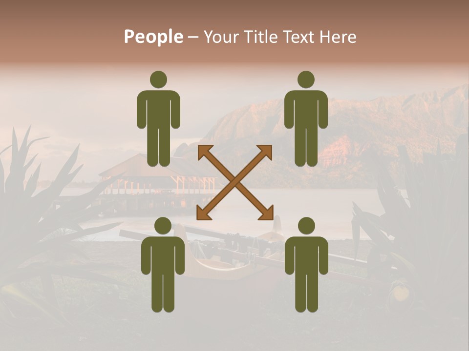 A Boat Is Docked On A Lake With Mountains In The Background PowerPoint Template