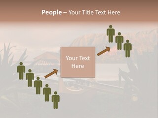 A Boat Is Docked On A Lake With Mountains In The Background PowerPoint Template