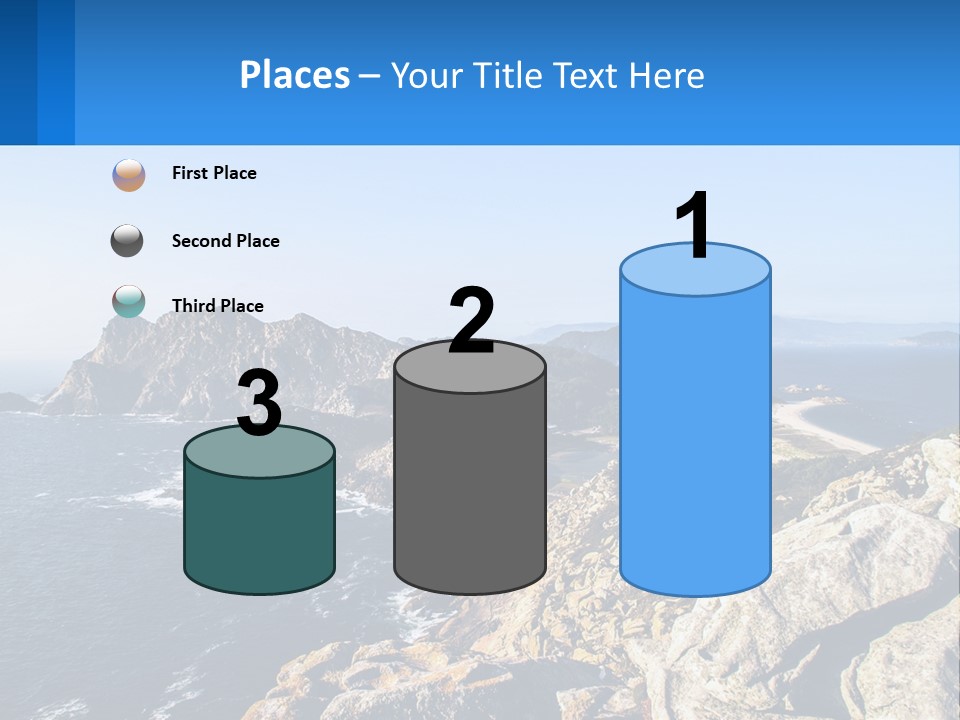 A Large Body Of Water Surrounded By Mountains PowerPoint Template