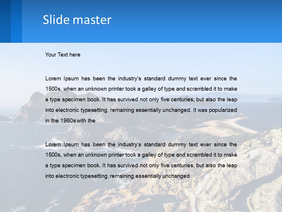 A Large Body Of Water Surrounded By Mountains PowerPoint Template