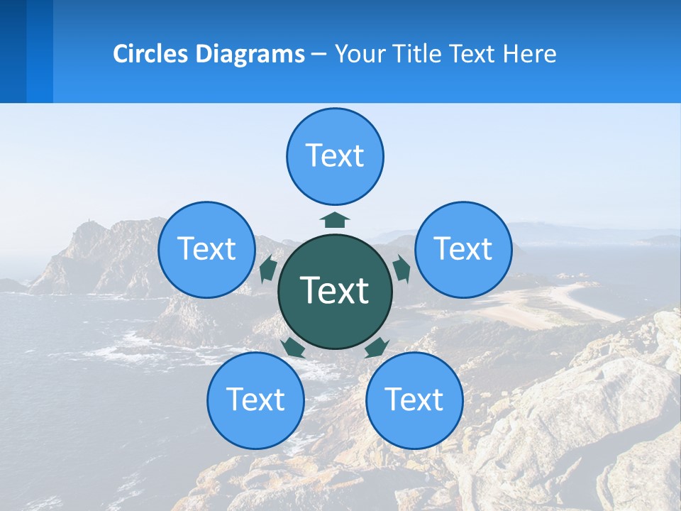 A Large Body Of Water Surrounded By Mountains PowerPoint Template