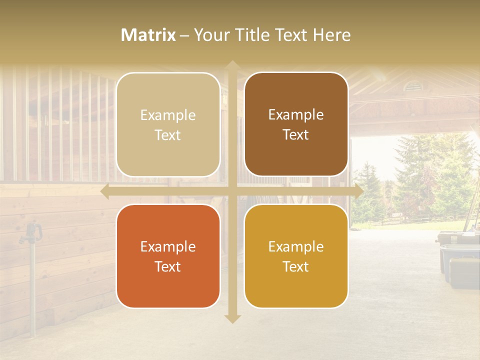 A Horse Barn With A Horse Inside Of It PowerPoint Template