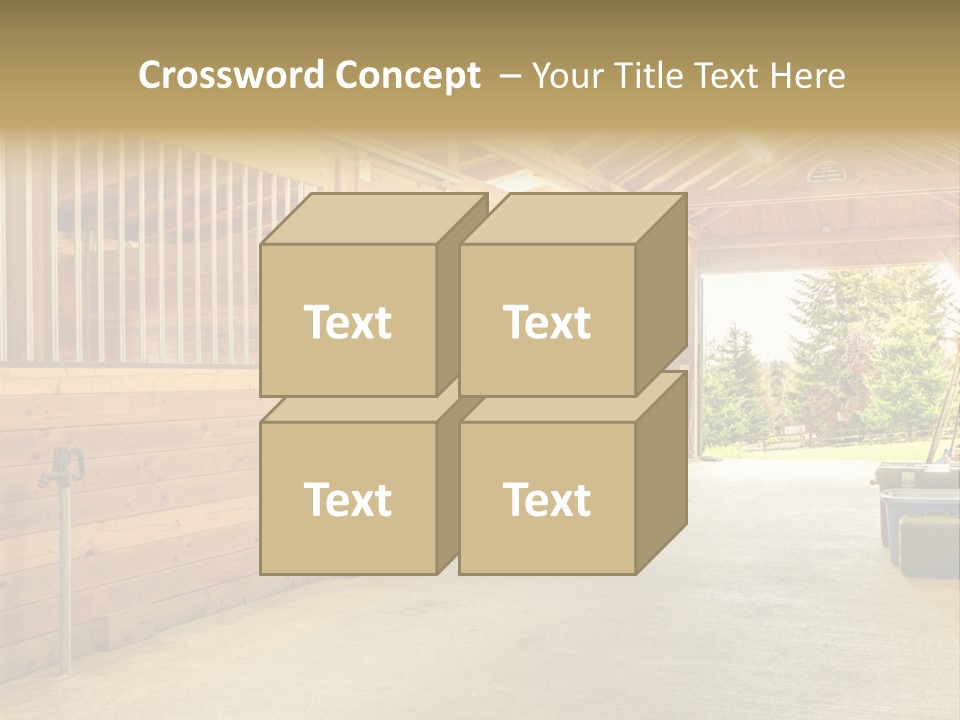 A Horse Barn With A Horse Inside Of It PowerPoint Template