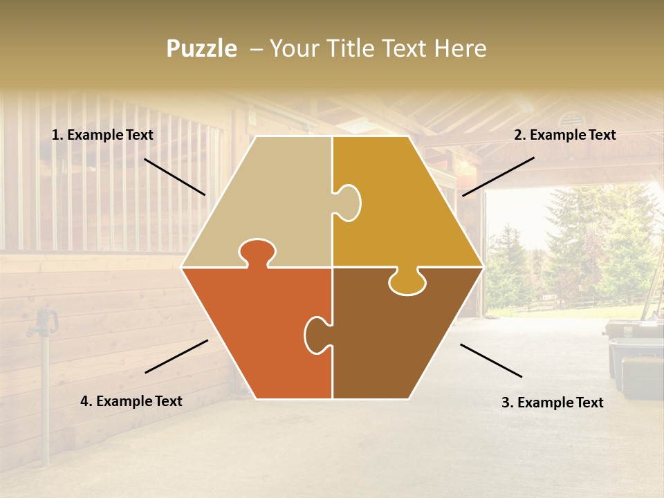 A Horse Barn With A Horse Inside Of It PowerPoint Template