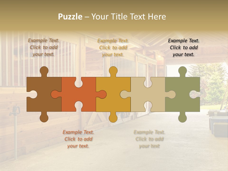 A Horse Barn With A Horse Inside Of It PowerPoint Template