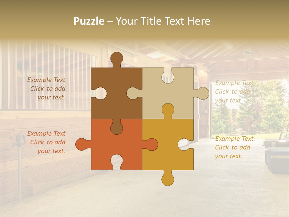 A Horse Barn With A Horse Inside Of It PowerPoint Template