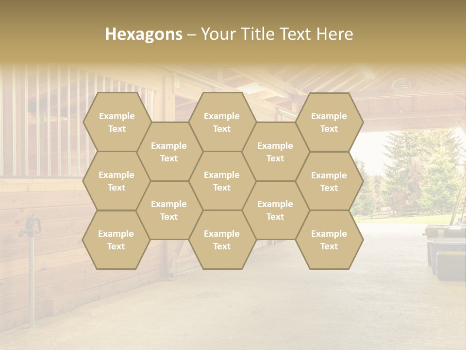 A Horse Barn With A Horse Inside Of It PowerPoint Template