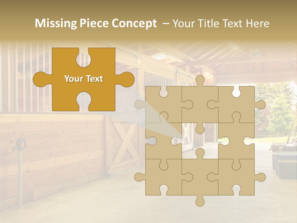 A Horse Barn With A Horse Inside Of It PowerPoint Template