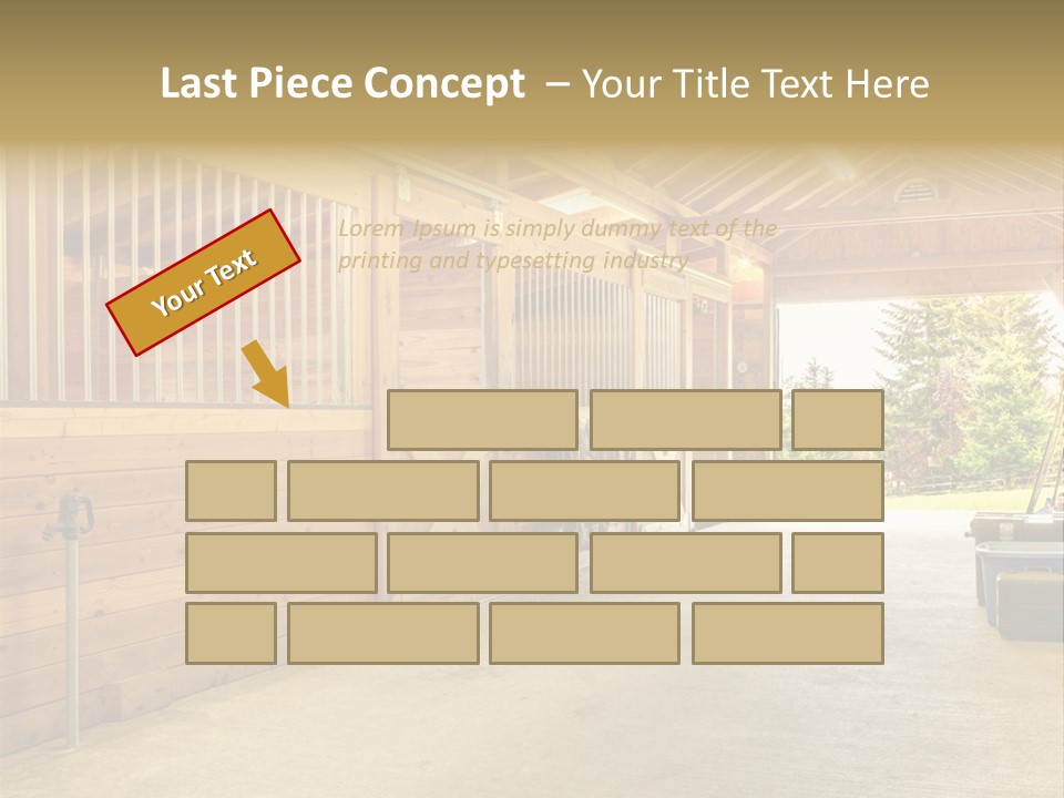 A Horse Barn With A Horse Inside Of It PowerPoint Template