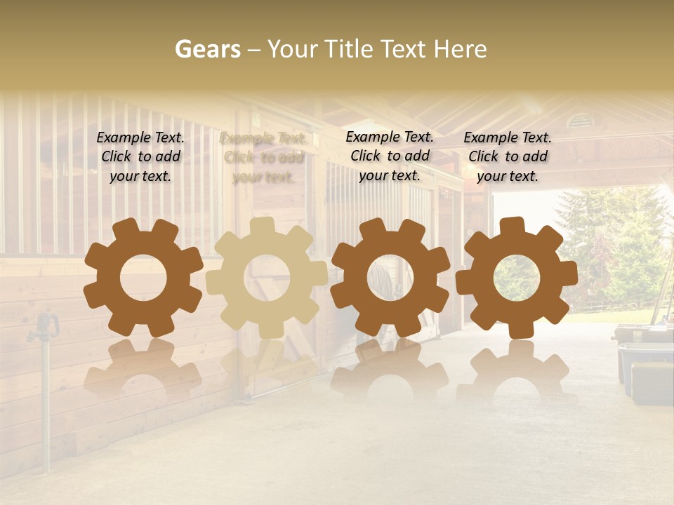 A Horse Barn With A Horse Inside Of It PowerPoint Template