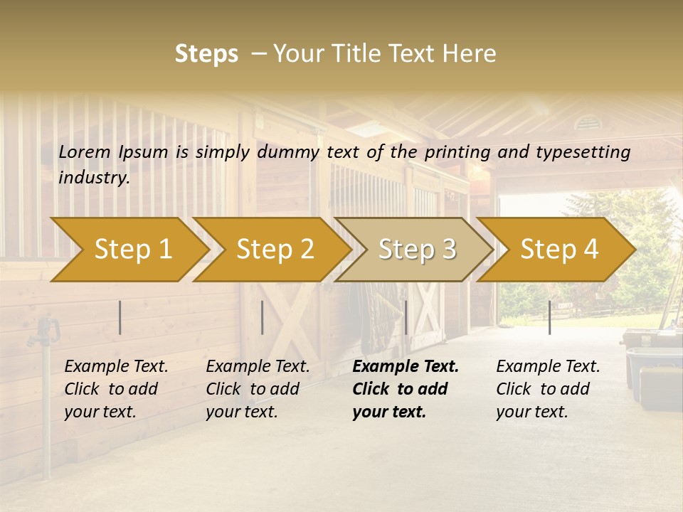 A Horse Barn With A Horse Inside Of It PowerPoint Template