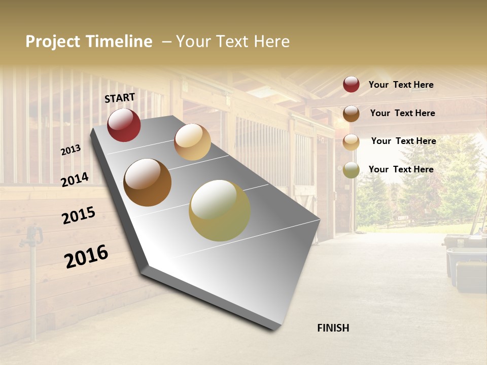 A Horse Barn With A Horse Inside Of It PowerPoint Template