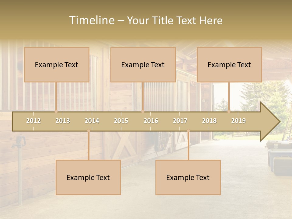 A Horse Barn With A Horse Inside Of It PowerPoint Template