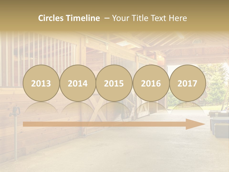 A Horse Barn With A Horse Inside Of It PowerPoint Template