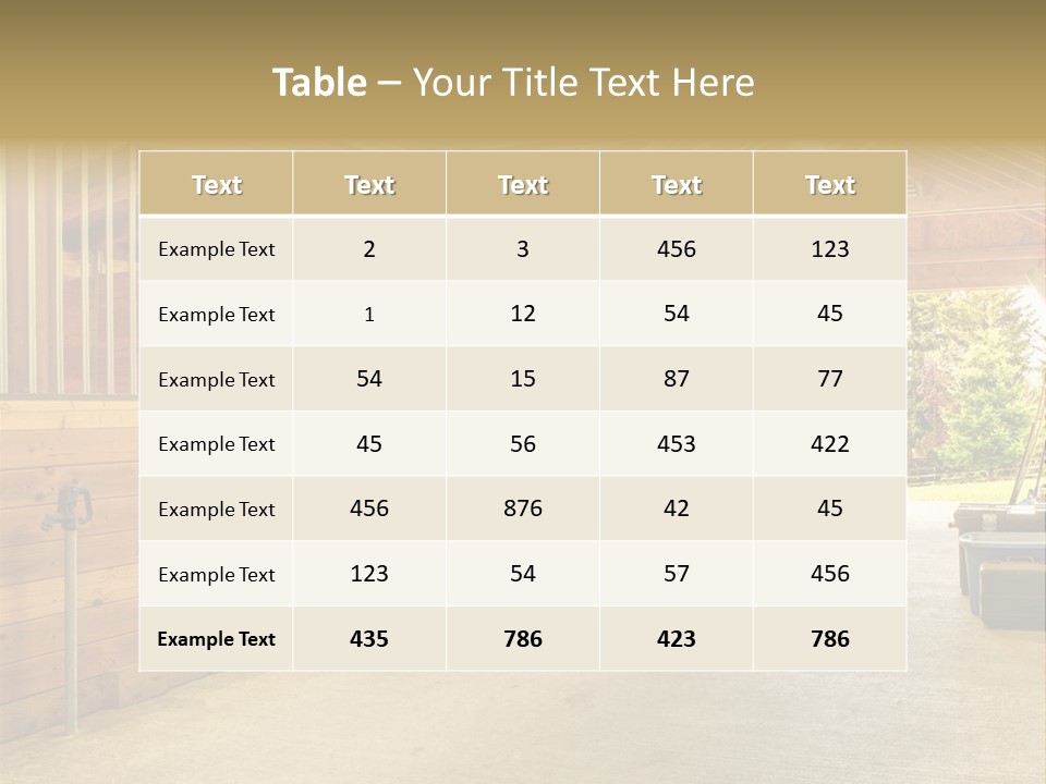 A Horse Barn With A Horse Inside Of It PowerPoint Template