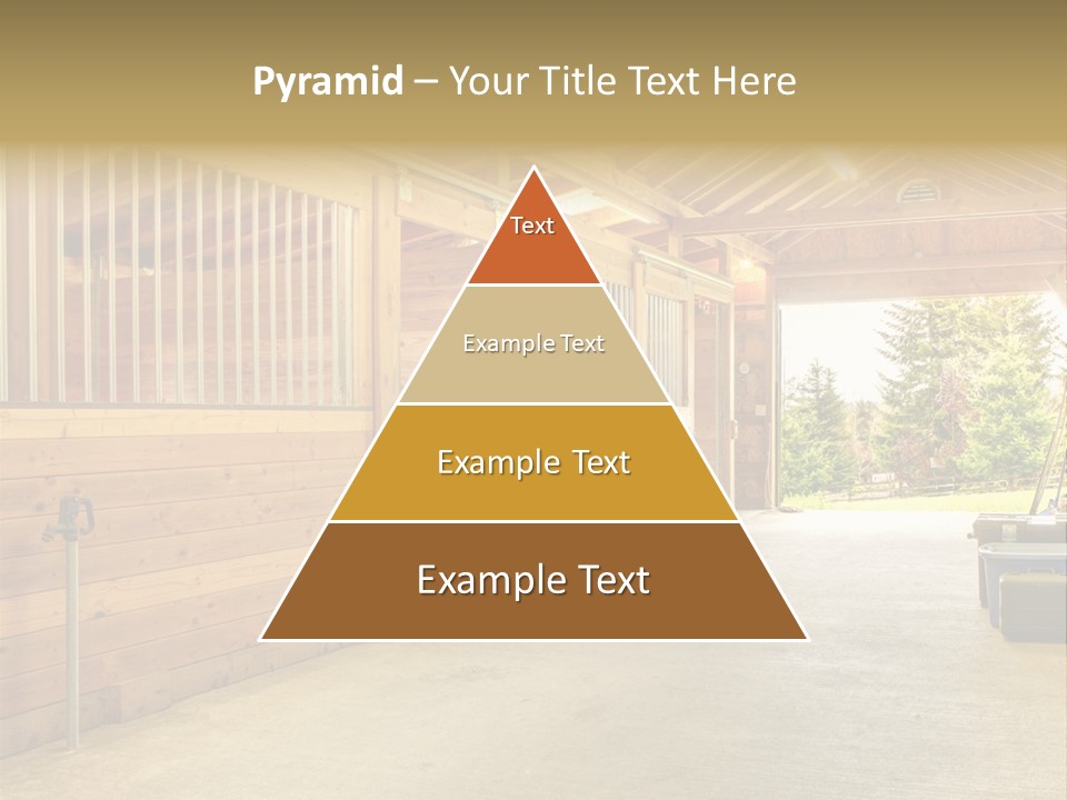 A Horse Barn With A Horse Inside Of It PowerPoint Template