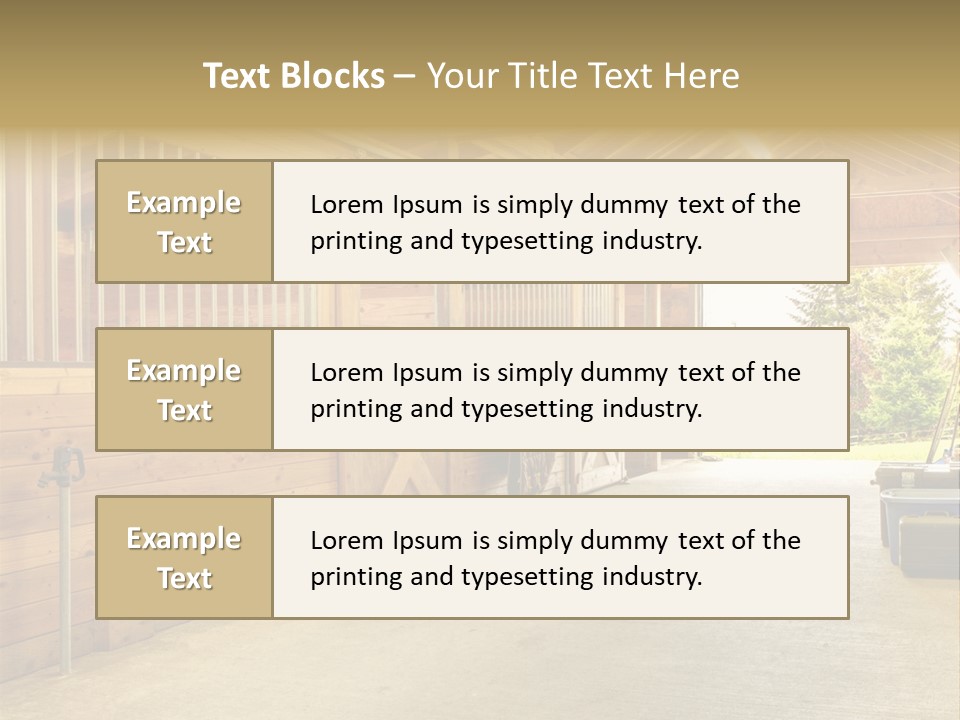 A Horse Barn With A Horse Inside Of It PowerPoint Template