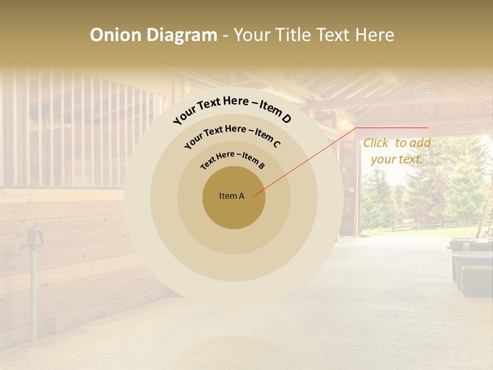 A Horse Barn With A Horse Inside Of It PowerPoint Template