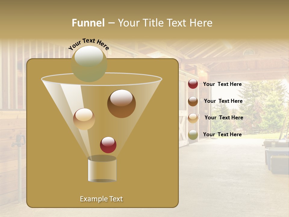 A Horse Barn With A Horse Inside Of It PowerPoint Template