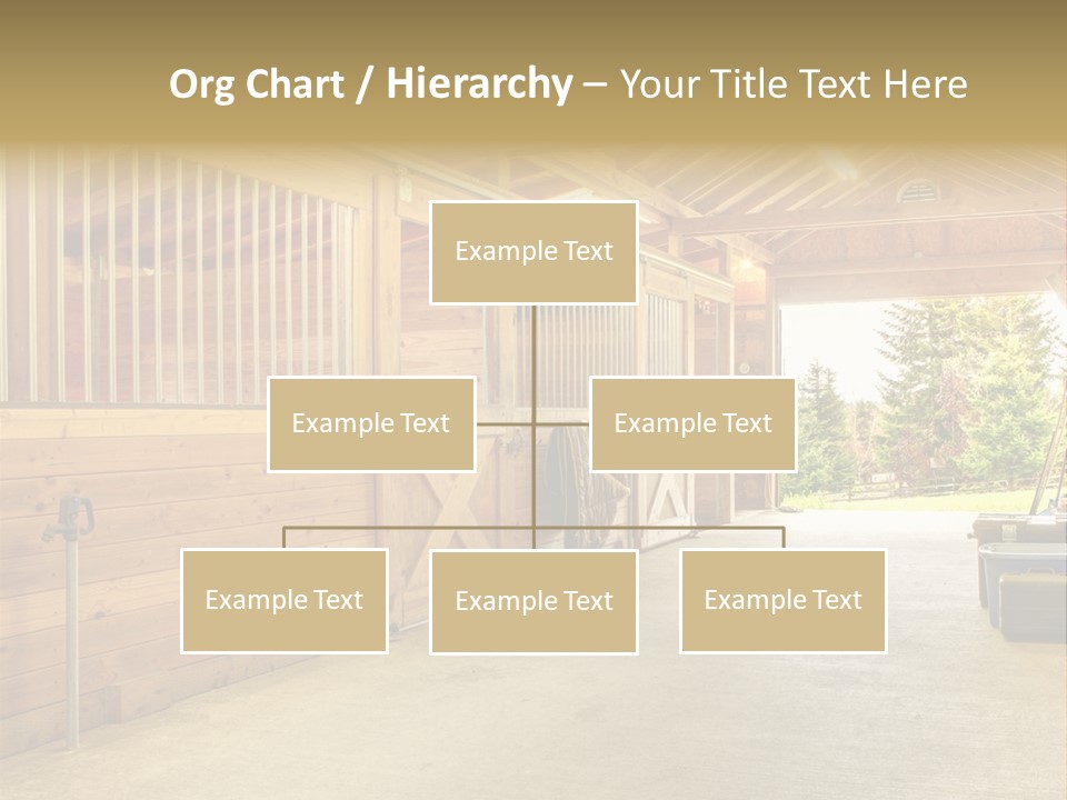 A Horse Barn With A Horse Inside Of It PowerPoint Template