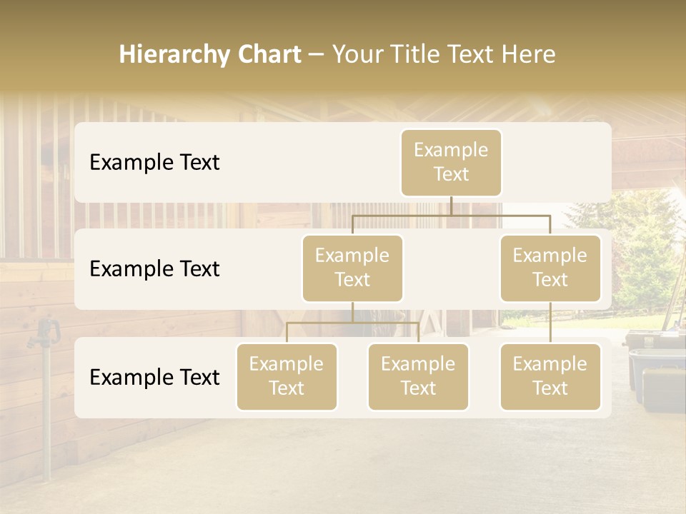 A Horse Barn With A Horse Inside Of It PowerPoint Template
