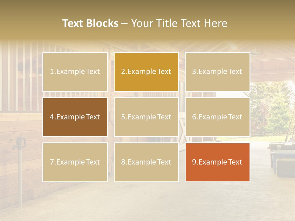 A Horse Barn With A Horse Inside Of It PowerPoint Template