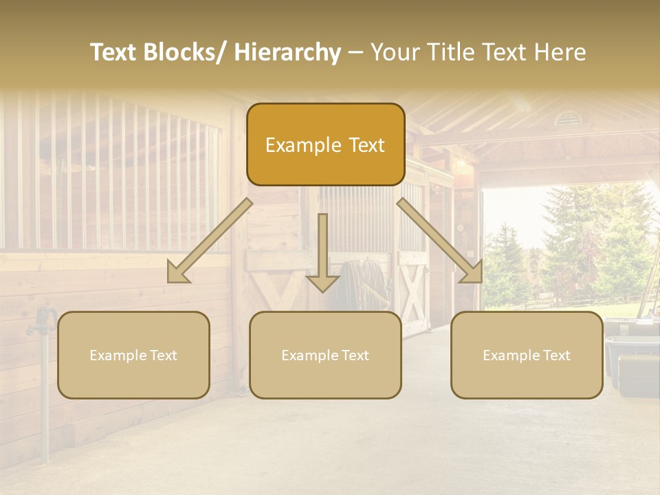 A Horse Barn With A Horse Inside Of It PowerPoint Template