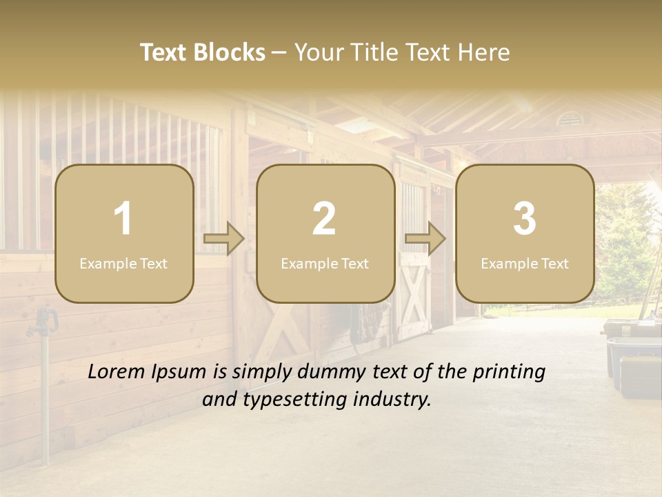 A Horse Barn With A Horse Inside Of It PowerPoint Template