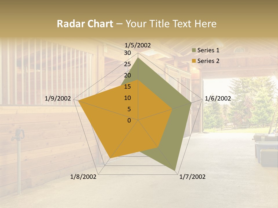 A Horse Barn With A Horse Inside Of It PowerPoint Template