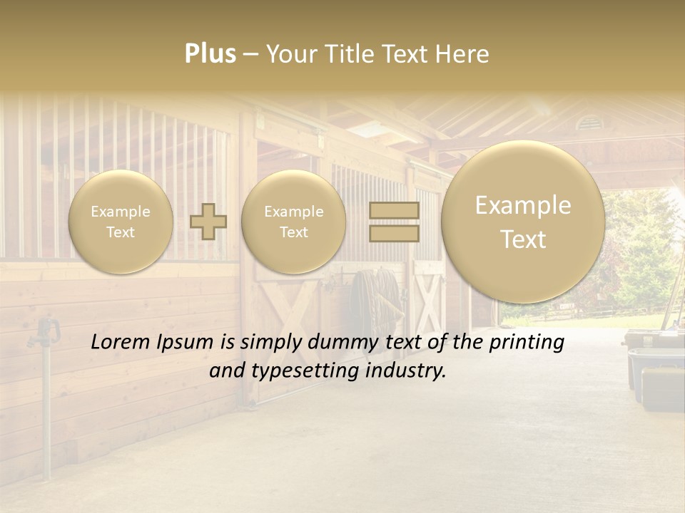 A Horse Barn With A Horse Inside Of It PowerPoint Template