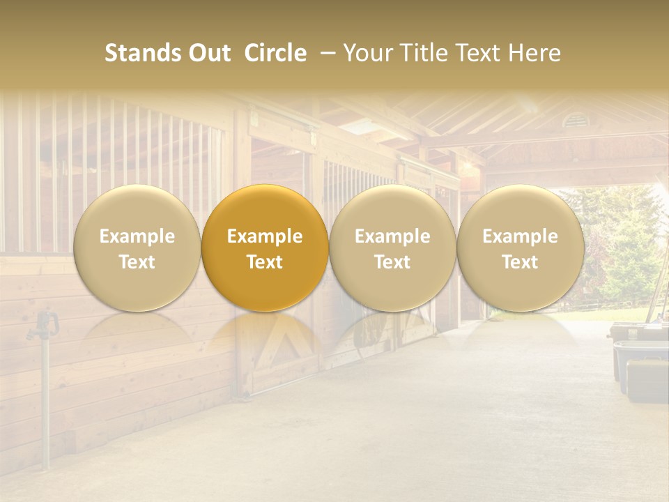A Horse Barn With A Horse Inside Of It PowerPoint Template