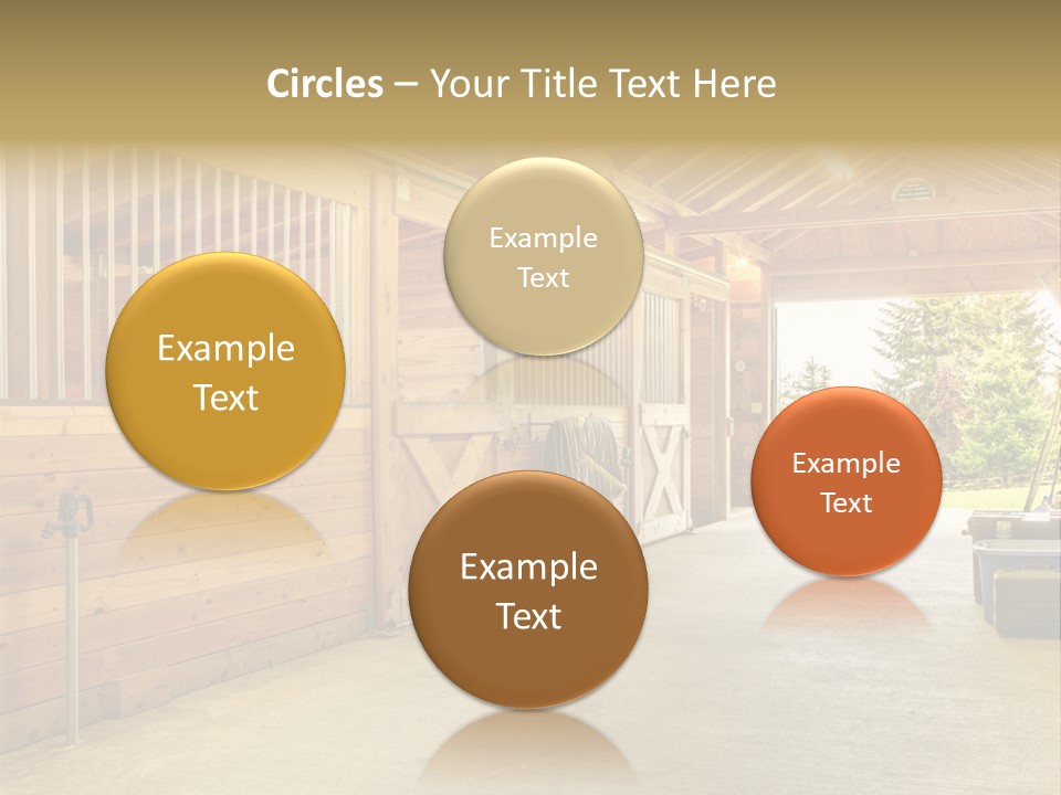A Horse Barn With A Horse Inside Of It PowerPoint Template
