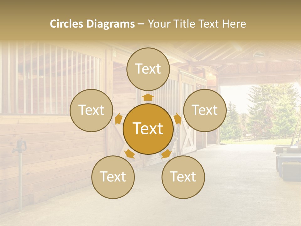 A Horse Barn With A Horse Inside Of It PowerPoint Template