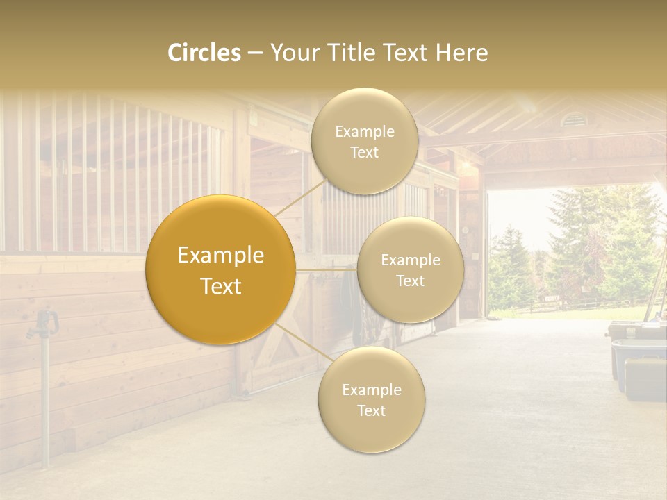 A Horse Barn With A Horse Inside Of It PowerPoint Template