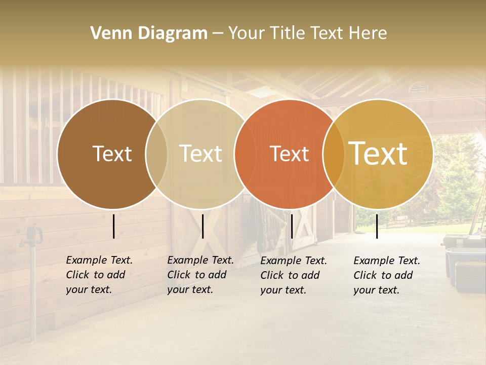 A Horse Barn With A Horse Inside Of It PowerPoint Template