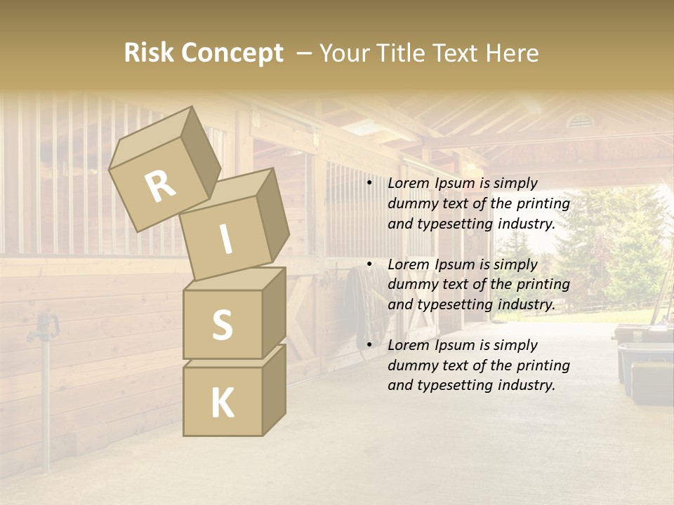 A Horse Barn With A Horse Inside Of It PowerPoint Template