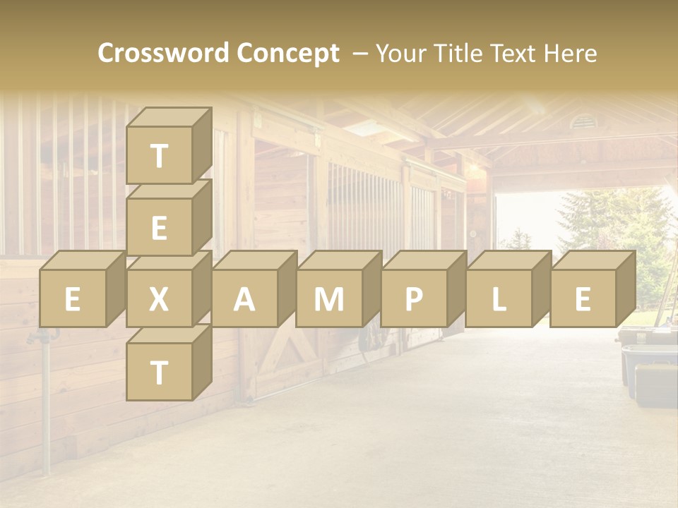 A Horse Barn With A Horse Inside Of It PowerPoint Template