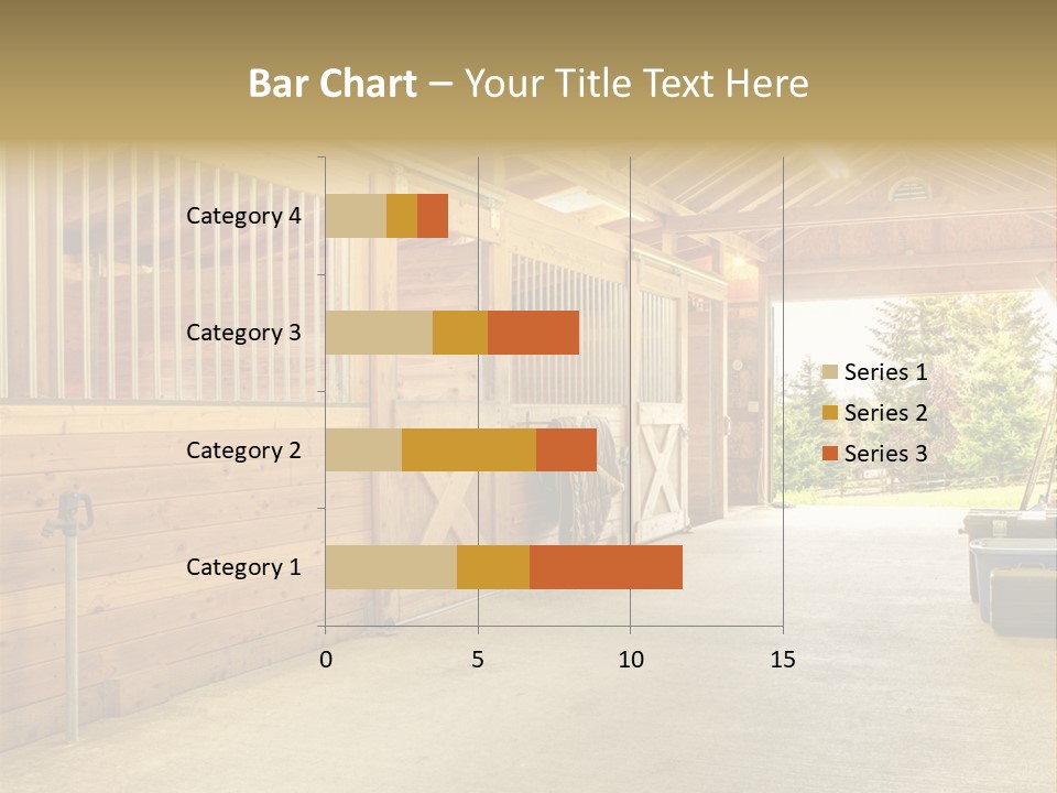 A Horse Barn With A Horse Inside Of It PowerPoint Template