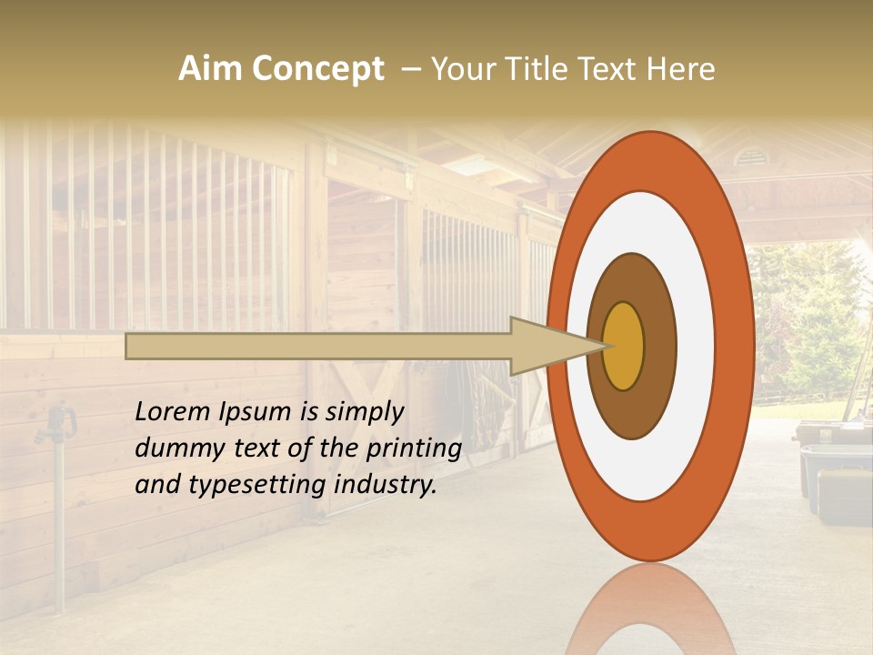 A Horse Barn With A Horse Inside Of It PowerPoint Template