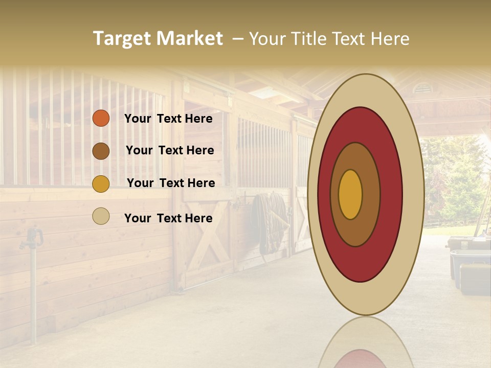 A Horse Barn With A Horse Inside Of It PowerPoint Template