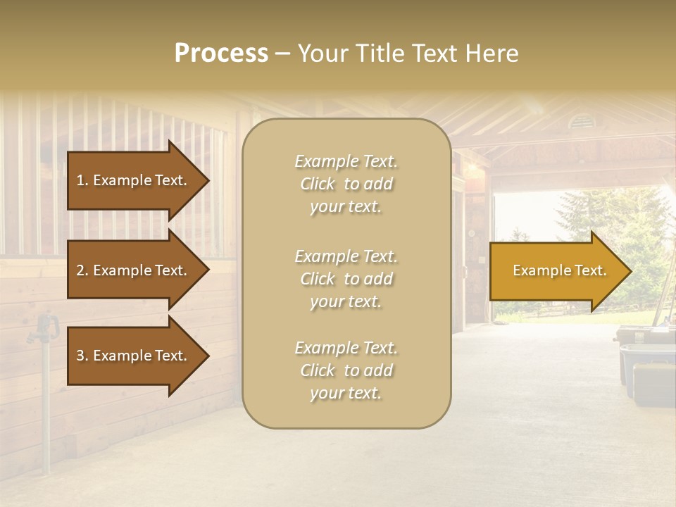 A Horse Barn With A Horse Inside Of It PowerPoint Template