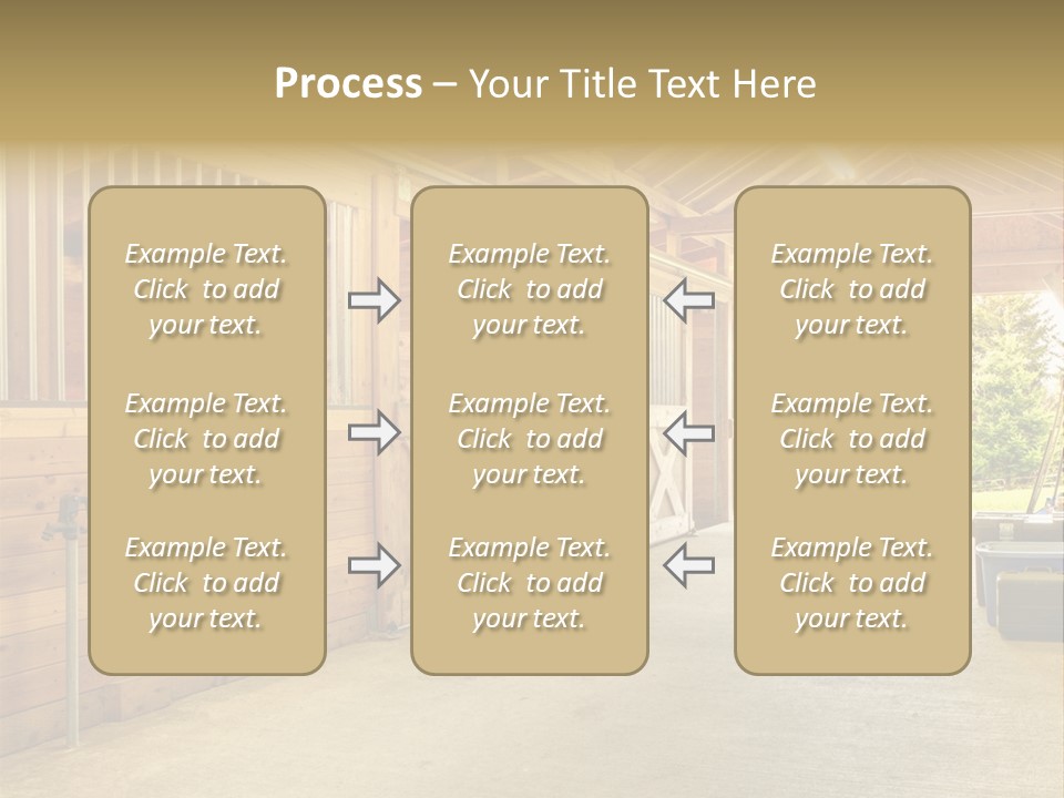 A Horse Barn With A Horse Inside Of It PowerPoint Template