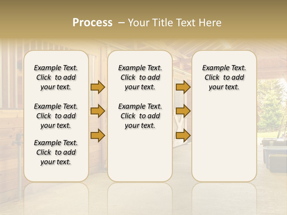 A Horse Barn With A Horse Inside Of It PowerPoint Template